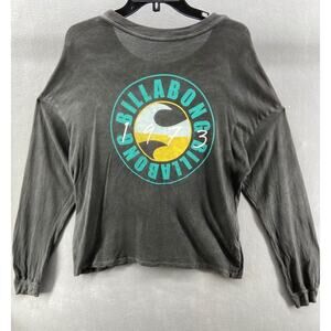 Billabong Shirt‎ Mens Medium Long Sleeve T-Shirt Gray Faded 1973 Logo Surf